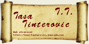 Tasa Tinterović vizit kartica